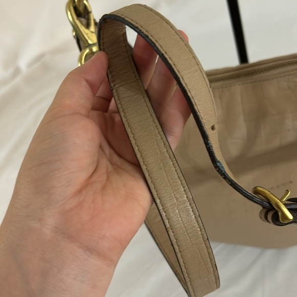 Coach F22925 Hobo Kristin Sand-light Tan-gold Exotic Embossed Leather Bag - Picture 4 of 14